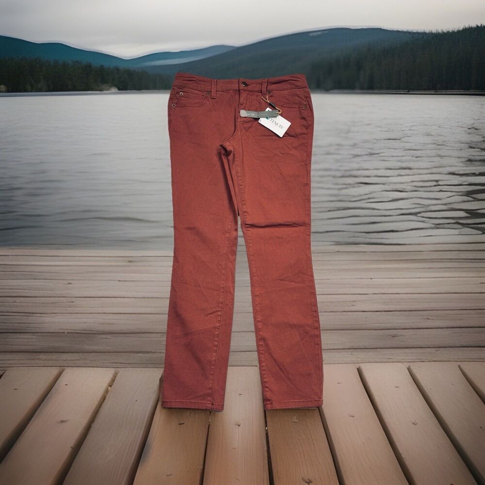 Level 99 Lily Skinny Straight Terracotta Jeans Petite 26P (27x25.5) Womens New